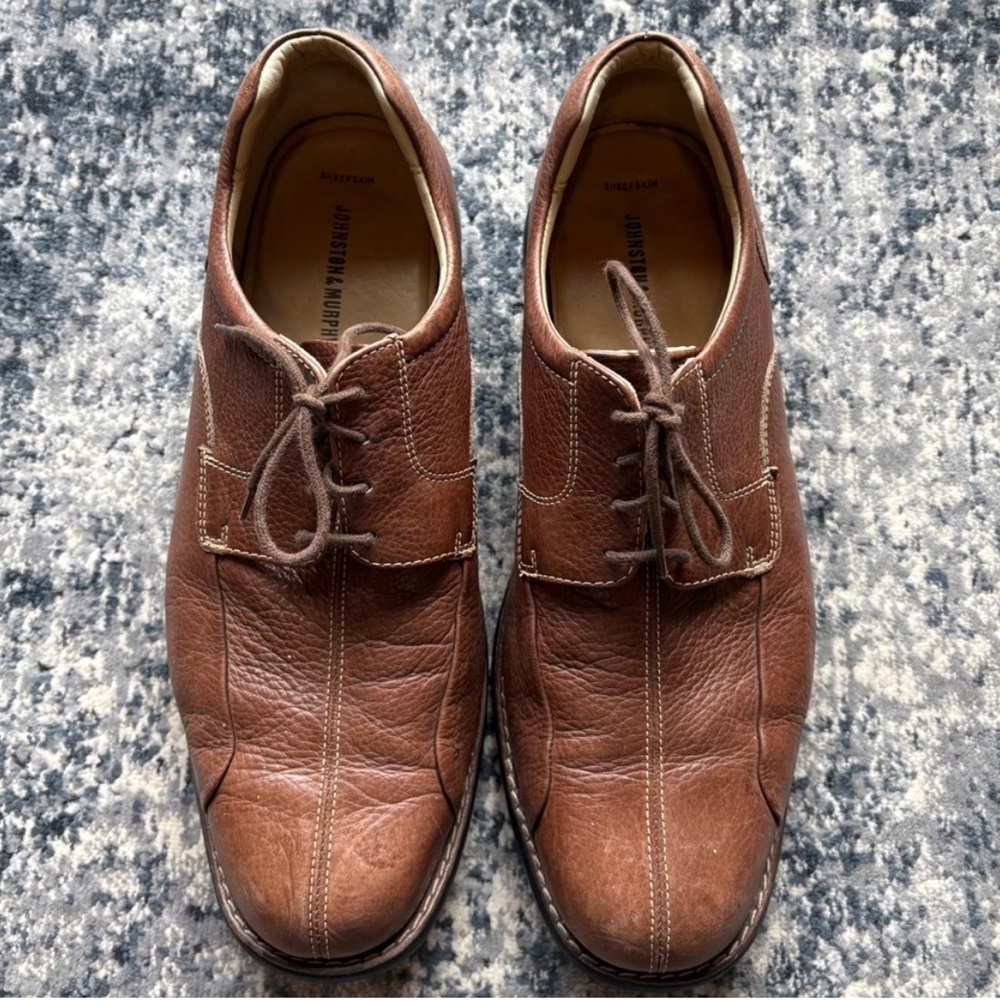 Johnston & Murphy Brown Leather Oxfords Classic Style Dress Shoes